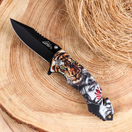 Folding "Tiger" knife 19.5cm, blade 85mm/1.2mm, mix-21