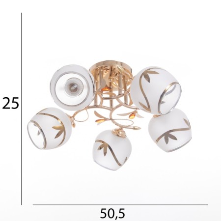 Jeannet chandelier 5x40W E27 Gold Model: 2800064-4