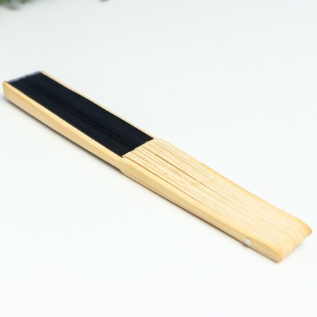 Fan bamboo, textiles h = 21 cm "monocet" in a box, black-7