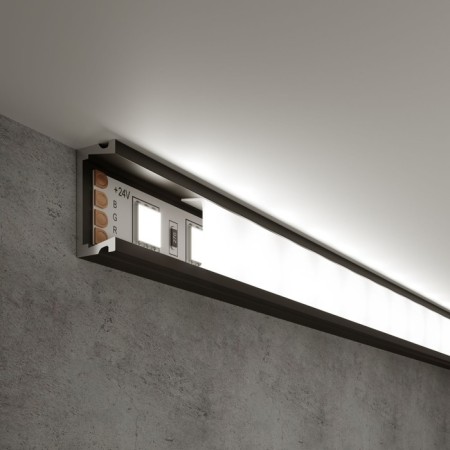 Overhead aluminum profile for Elektrostandard LED tape, LL-2-ALP006, 2000x15x6 mm, black color black