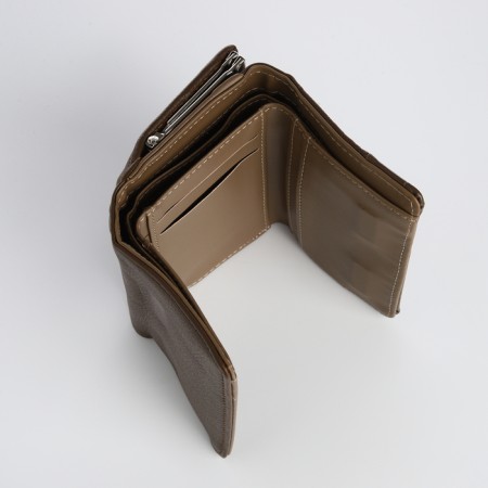 Women's wallet on a magnet, brown color-4