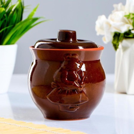 Ceramic pot “Appetizing with a bear” 0.4 liters