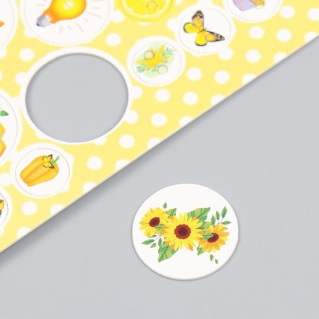 Decor for creativity cardboard "Chips and buttons. Yellow" 24 pcs 13x16.5 cm-4