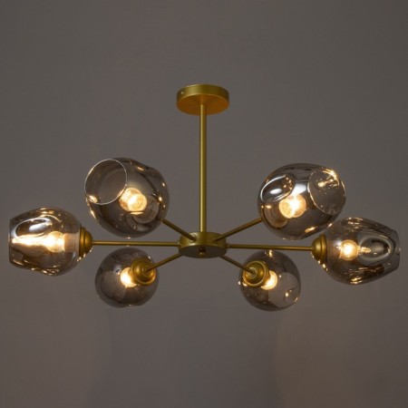 Murano chandelier 6he27 60W Smoky gold 78x78x35cm Bayerlux-2