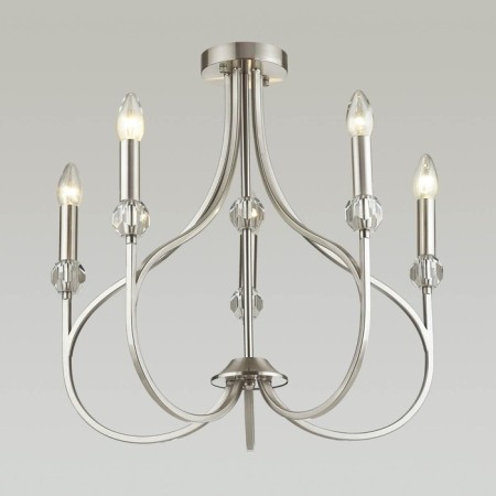 Mackenzie chandelier, E14 5x60W, Nickel color-3