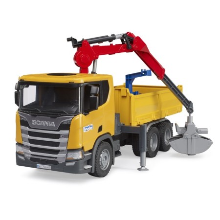 Bruder Scania truck with a crane and 2 pallets-8