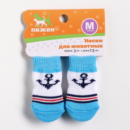 Nosks non -slip "sailor", size m (3/4 * 7 cm), set 4 pcs, blue-1