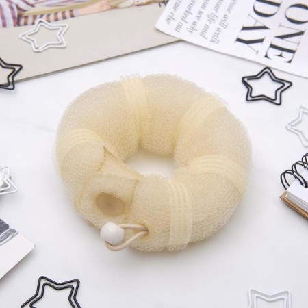 A roller with a mount and an elastic band for creating a bundle 5x22.5 cm, beige