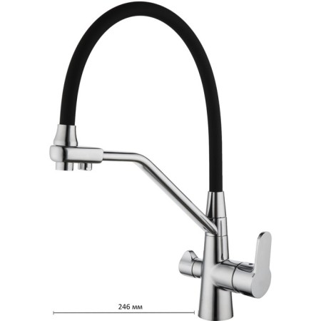 Kitchen mixer D&K RHEIN.MARX DA1391901, single -leaf, chrome/black