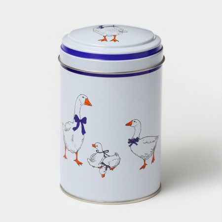 Bank with a lid for bulk products "geese", 1.1 l, d = 9.9 cm, round