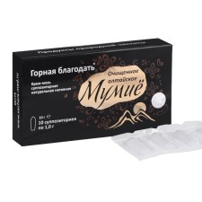 Mumiyo “Mountain Grace”, purified, anti -inflammatory, in the form of rectal candles, in an amount of 10 pieces.