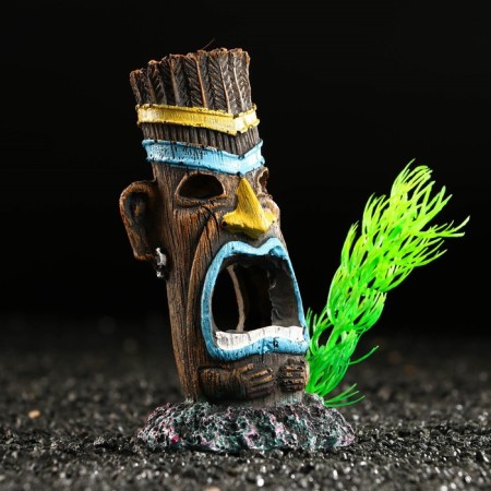 Decor for the aquarium "Mask", 7 x 6 x 12 cm