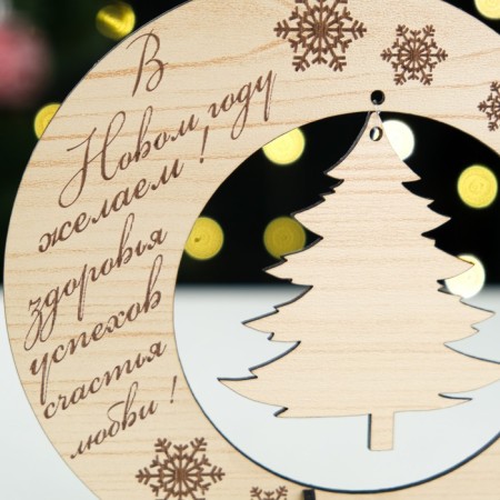 Wooden stand "Snowflakes", 150 x 150 x 60mm-4