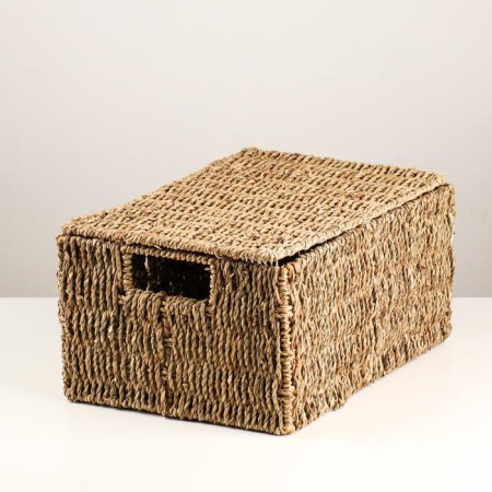Basket with a lid, 43x30x20 cm, algae-1