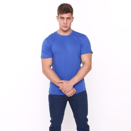T -shirt male plain, indigo color, size 54