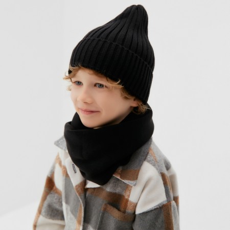 Children's cap KAFTAN with snood, black rr 42-44-1