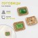 A set of metal buttons on the leg, 18 × 21mm, 3 pcs, green/gold color