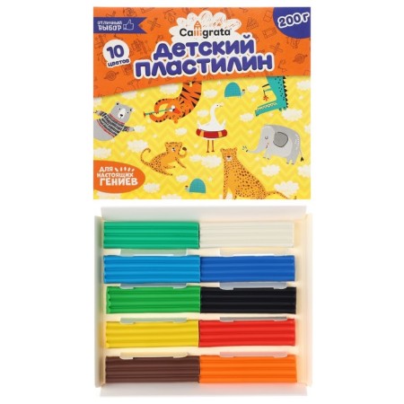 Calligrata plasticine, 10 colors, 200 g-4