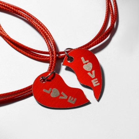 Bracelets "Demetrons" Steel, Love, Red color, 17 size-2