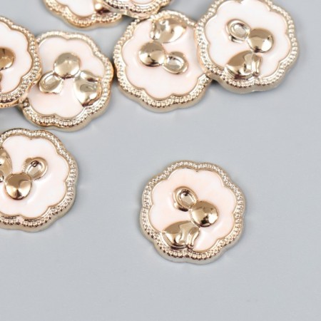 Decor for creativity Plastic "Bunny in the Circle" White, gold 0.3x1.8x1.8 cm