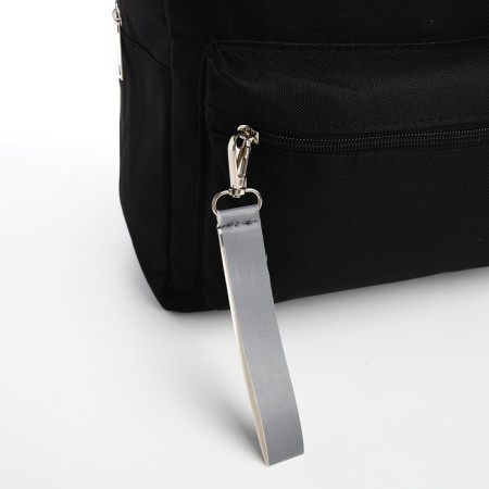 School textile school with a reflective sling, 38x29x11 cm, black-7
