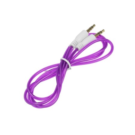 Audio Luazon, Jack 3.5 mm (M) -Jack 3.5 mm (M), transparent braid, 1 m, purple-2