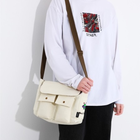 Youth bag with zipper, milk color-7