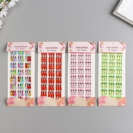 Stick plastic rhinestones "Rectangular crystals" mix 21.5x7 cm-7