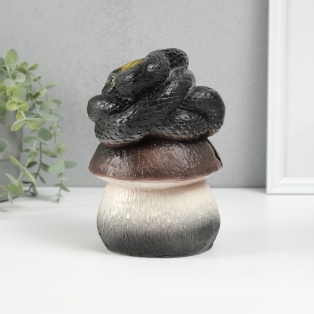New Year's piggy bank "Snake on the mushroom" 12 x11 x 18 cm.-1