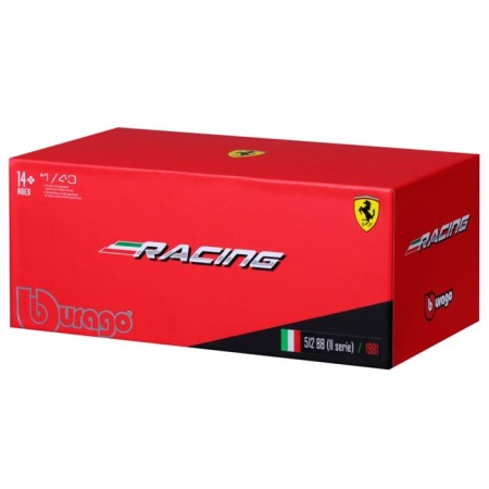 Racing machine BBURAGO Ferrari 512 BB II Serie 1981, Die-Cast, 1:43, Red color-10