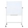 Bilateral board 100x120 cm, magnetic marker/chalk, calligrata standard, rotary on a mobile stand, in an aluminum frame, with a shelf