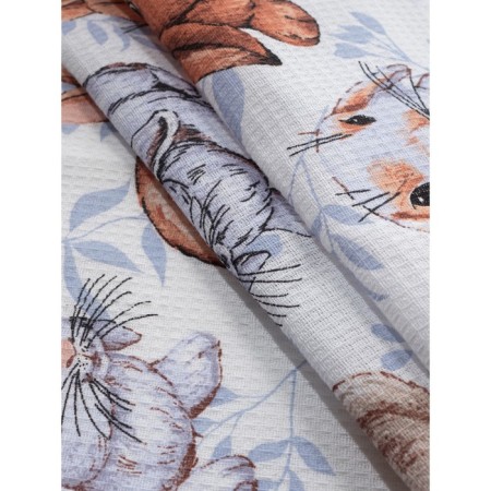 A set of towels of kitchen kawaiii, size 45x60 cm bunnies, multicolor, 6 pcs-2