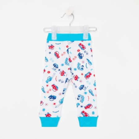 Pants for children, white color/cars, height 68 cm-1