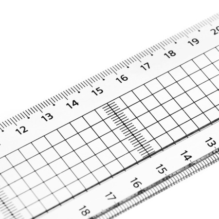 The line 30 cm Istanm "Designer", plastic, 2 scales, transparent, colorless, euro suspension-2