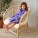 Terry dressing gown, size 32, purple color, 320 g/m2 cotton 100% with AIRO