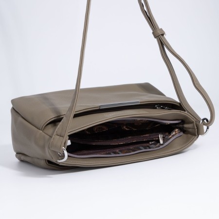 Bag Cross-Bodi with a zipper, green color-4
