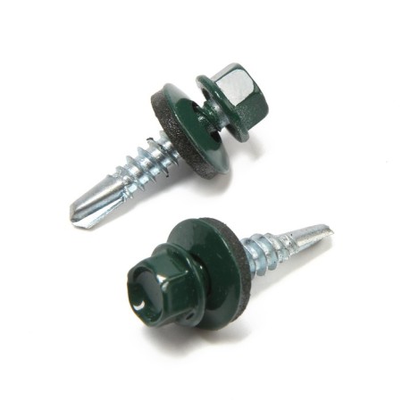 Roofing screws 5.5x25 mm, Ral6005 Color green, 200 pcs.