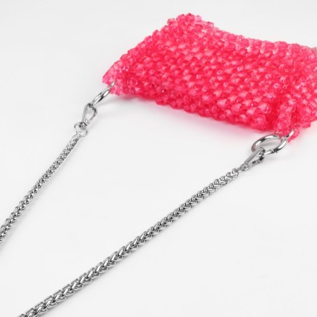 A chain for a bag, with carbines, iron, 7 × 7 mm, 120 ± 2 cm, silver color-2