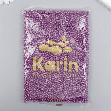 Glass beads 6/0 "eggplant" metallic 450 g-2