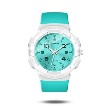 Watch of nursery, d-4.5 cm, silicone strap, 3 atm, turquoise
