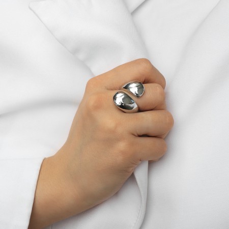 Ring Metal "Trend" hugs, silver color, size 17-4