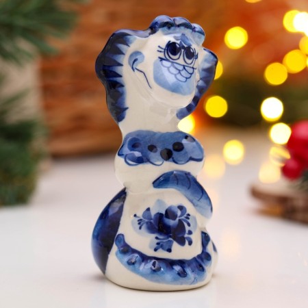 New Year. Souvenir "Snake Lucy" 11 × 6.5 cm, gzhel