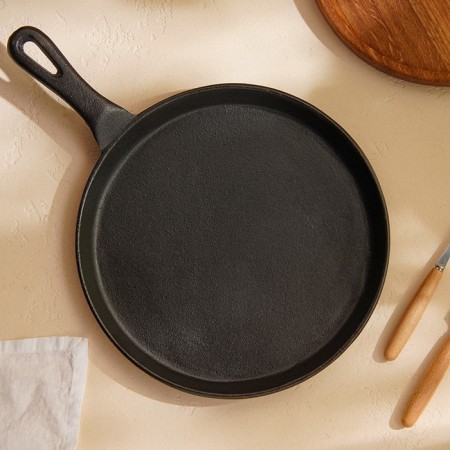 Pancake cast -iron pan SL Home, D = 26 cm, h = 2.5 cm, black color-6