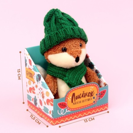 New Year's soft toy "Fox in a hat and scarf", for the New Year-1