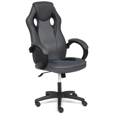 Armchair for gamers Racer GT New Eco -leather/fabric, metallic/gray, 36/12