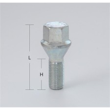Болт M12x1,75, 55/27, hex19, конус, цинк