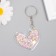Plastic keychain with Glitter "heart" mix 5.2x4.8 cm
