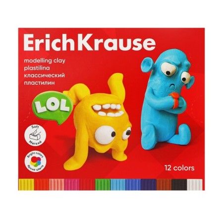 Plasticine 12 colors, 216 g, Erichkrause "Jolly Friends", with a stack, in cardboard packaging-9