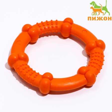 Ring of a relief of thermoplastic rubber, does not drown, 9.5 cm, orange