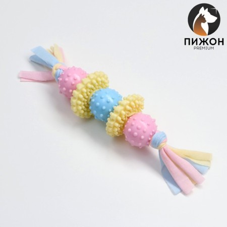 Premium chewing pier toy on a rope, 5 elements, thermoplastic rubber, mix